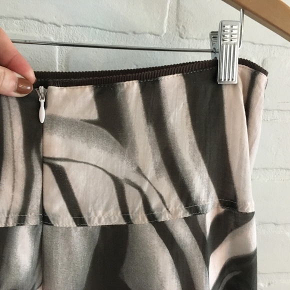 Vintage Y2K GIL BRET Midi SKIRT Silk Cotton lined Abstract/animal print Flowy 10 - Picture 15 of 16